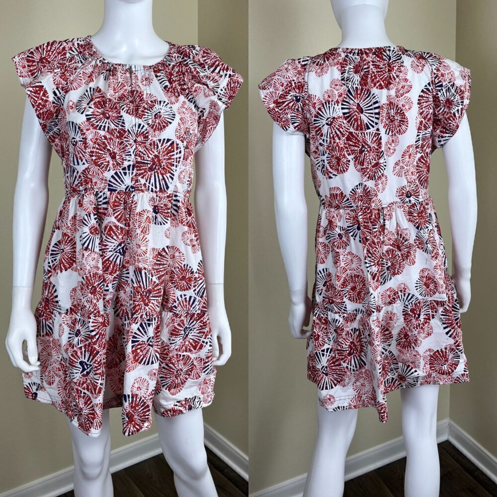 Marie Oliver Kara Sparkler Cotton Tiered Mini Dress Pullover Patriotic Party